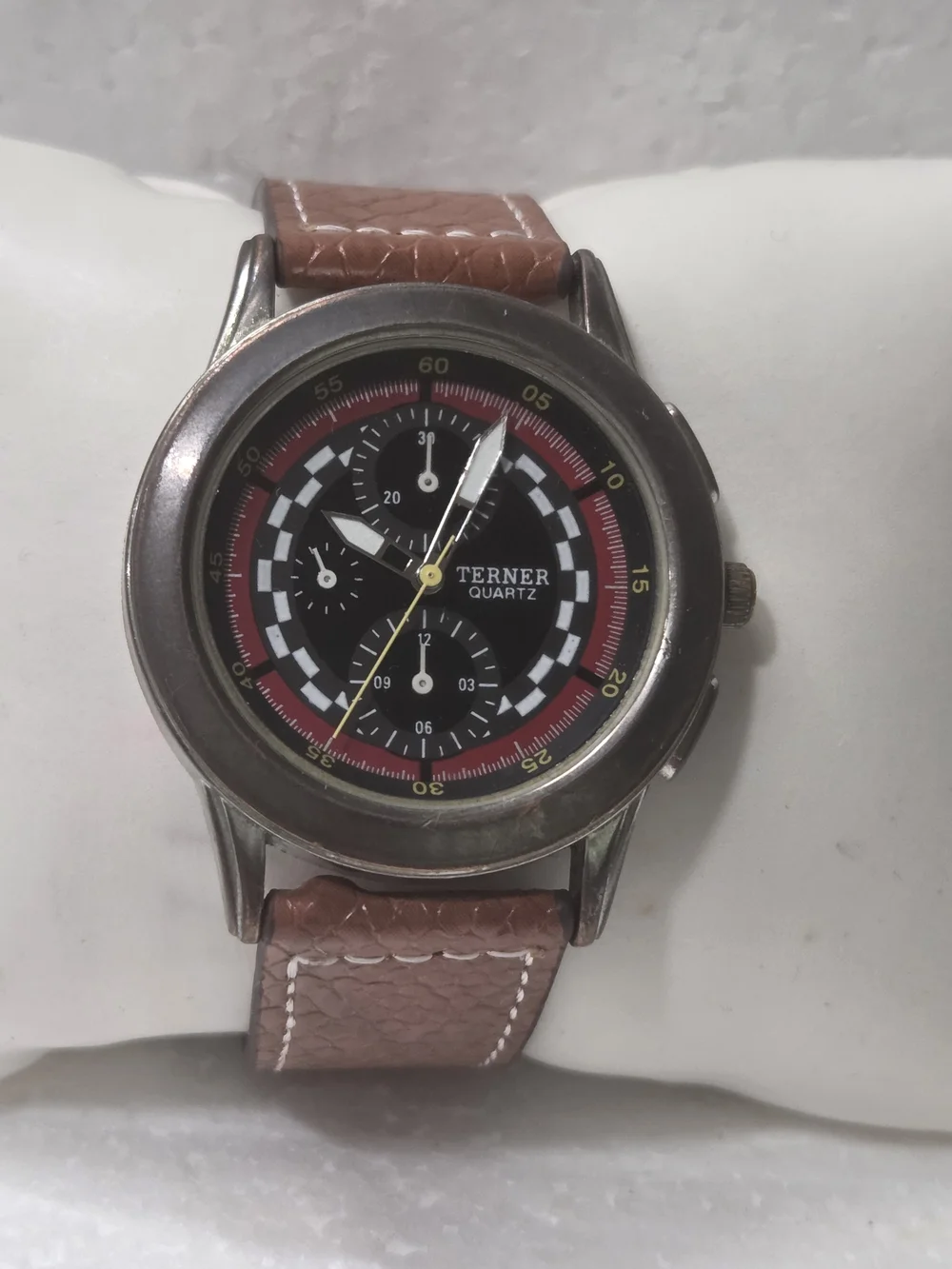 Terner Quartz Racing-Style Wristwatch - Black & Brown Nickel Free